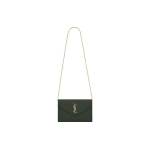 Saint Laurent Ysl Monogramos Auksinis Logotipas Dygsniuota Spaudės Sagtimi Odinė Grandinėlė Piniginė Peties Rankinė Per Petį Ne&scaron;iojama Rankinė Moteri&scaron;kos Rankinės Tamsiai Žalia 377828BOW013051 Basic Set (Bag+Dust Bag)