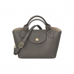 Longchamp logotipas Micro Mark odinė rankinė per petį Moteri&scaron;kos rankinės Tamsiai pilka 10319HYZP55 Basic Set (Bag+Dust Bag)