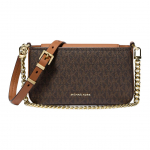 Michael Kors MK Bryant Logotipo Spaudės Užsegimas Padengtas Drobės Crossbody Pečių Krep&scaron;ys Mažas Unisex Krep&scaron;iai Ruda 32S5GYTU0B-252 Basic Set (Bag)