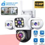 AIOOK lauko 10x ZOOM WiFi CCTV kamera HD 8MP 4K naktinio matymo dvipusis dialogas apsaugos kamera, vandeniui atspari saulės spinduliams nuotolinis stebėjimas NO ZOOM