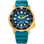 Citizen Promaster Dive 3 ISO &Scaron;viečiančios rodyklės ir besisukantis rėmelis Eco-Drive laikrodis, Rodyklės, Data, Sertifikuotas, Žymės, Rėmelis, Žalsvai mėlyna/Auksinė spalva, Žalsvai mėlyna/Auksinė spalva,