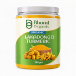 Bhumi Ekologi&scaron;ki Lakadong ciberžolių milteliai - Didelis kurkumino kiekis, 100% gryni ir natūralūs, kilę i&scaron; Meghalajos, 500 G