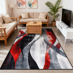 Moderni abstrakcija Raudonas pliu&scaron;inis svetainės kilimas Dekoracija Miegamojo lovos &scaron;onas Neslystantis kilimas Didelis plotas Lengvas valymas Mink&scaron;tos grindų dangos 120cm x 160cm