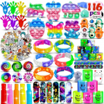 Fidget žaislai, 150 vnt. vakarėlio dovanėlės vaikams 8-12 4-8 m., jutiminiai žaislai dideliais kiekiais, autizmas, autisti&scaron;ki, lobių dėžutės žaislai klasei, kalėdinės dovanėlės į kojinę, Kalėdos A