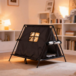 Minimalistinė ne&scaron;iojama lauko augintinio palapinė, sulankstoma, pagaminta i&scaron; Oksfordo audinio, izoliuotas &scaron;unų namelis, atsparus vandeniui, nuimamas kačių palapinės-teepee, kelionėms automobiliu juoda