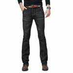Vyri&scaron;kos platėjančios džinsinės kelnės, boot cut, platėjanti kle&scaron;nė, vyri&scaron;kos, dizainerio, klasikinės džinsinės kelnės, auk&scaron;tas juosmuo, platėjančios džinsinės kelnės 28 juoda