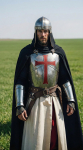 Templierių Kryžiuočio &Scaron;arvų Apranga Viduramžių Riterio Plieno Kostiumas su &Scaron;almu ir Apsiaustu Cosplay