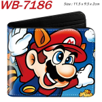 Super Mario animacinis pilnaspalvis spausdintas dvigubai sulenkiamas piniginė anime studento unisex trumpas piniginės red