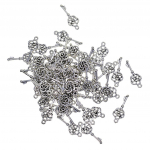 50 senovinių sidabrinių filigraninių gėlių raktų pakabukas, skirtas pasidaryk pats papuo&scaron;alams gaminti 27x11mm sidabras