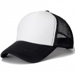 Unisex kepuraitė atsitiktinė paprasto tinklinio beisbolo kepurė Reguliuojamos &bdquo;Snapback&ldquo; kepurės moterims, vyrams &bdquo;Hip Hop Trucker&ldquo; kepuraitė 54cm-60cm juoda balta spalva