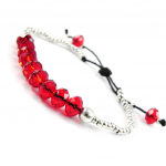 Les Tr&eacute;sors De Lily [H9884] - Bracelet cr&eacute;ateur 'Min&eacute;ralia' rouge raudona