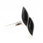Bague Argent 'D&eacute;esse Noir de Jais'