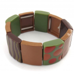 NOA [K0208] - Bracelet Cr&eacute;ateur 'Coloriage' marron vert ruda