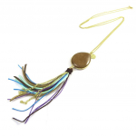 Les Tr&eacute;sors De Lily [N3087] - Collier Sautoir Cr&eacute;ateur 'Altai' marron multicolore dor&eacute; balta