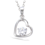 Les Tr&eacute;sors De Lily [N4026] - Pendentif Argent 'Love' blanc argent&eacute; (rhodi&eacute;) - 12x12 mm sidabras