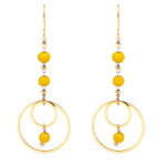 Les Tr&eacute;sors De Lily [Q2534] - Boucles cr&eacute;ateur acier 'Boho' jaune dor&eacute; - 40x20 mm geltona