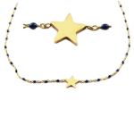 Les Tr&eacute;sors De Lily [R0212] - Collier cr&eacute;ateur acier 'Une Etoile est N&eacute;e' marine dor&eacute; - 10x10 mm mėlyna