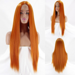 MERISIHAIR Vidurinės dalies Ombre Oranžinė Ilgas Tiesus Sintetinis Perukas Juoda Blondinė Rožinė 30 colių Kar&scaron;čiui atsparus Natural Cosplay Perukas