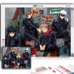 5D &bdquo;pasidaryk pats&ldquo; deimantinis siuvinėjimas &bdquo;Jujutsu Kaisen&ldquo; deimantinis tapybos mozaikos namų dekoravimas Full Round 30X40CM