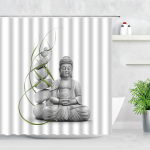 Zen Green bambuko Budos du&scaron;o užuolaidos peizažas vandens žvakių akmuo Lotu augalų sodas peizažas vandeniui atsparus vonios užuolaidos ekranas 180*200CM