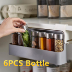 Namų virtuvės aksesuarai Pakabinamas prieskonių stovas Stalčius Po lentyna Prieskonių butelių organizatorius Laikymo stovas Virtuvės laikymas 6pcs Bottle