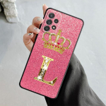 Auksinis rožinis deimantinis karūna dėklas, skirtas Samsung Galaxy A14 A73 A53 A71 A51 A31 A33 A22 A12 A21s A13 A32 A52s A72 A52 A23 Samsung A73 5G