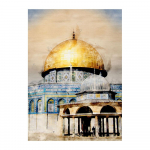 Islamo kaligrafijos drobės tapyba Allahu Akbar Kaaba &scaron;venta vieta Mečetė Plakatai ir spaudiniai Sienų menas Svetainės dekoras 21X30cm No Frame