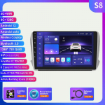 Carplay 2 Din Android 12 Car Multimedia Player Peugeot 208 2008 Series 2012-2018 Navigation GPS AutoRadio Stereo DSP BT SWC DVR kamera Bluetooth DAB S8 8Core 8G 128G AI