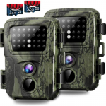Mini Trail Camera 2 Pack 20mp 1080p žaidimų kameros naktinio matymo judesio aktyvuota vandeniui atspari medžioklės kamera laukinės gamtos stebėjimo gaudyklė