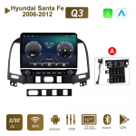 Android automobilinis radijas, skirtas Hyundai Santa FE 2006-2012 su mygtuko rankenėle 10 colių daugialypės terpės grotuvo navigacija GPS Carplay 2+32GB A