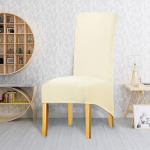 1/2/4/6 vienetai XL dydžio tampūs kėdžių užvalkalai, užvalkalai kėdėms su ilga atlo&scaron;o dalimi Kalėdoms, vestuvėms, banketui, restoranui, vie&scaron;bučiui, valgomajam 6 Pieces dramblio kaulas