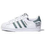 Adidas Superstar Originals Etiketės Unisex Kedai Balti Debesies Baltumo Hazy-Emerald HQ6455 44⅔