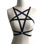 Ne&scaron;iojami bandage liemenėlės viliojantys drabužiai Pentagram S juoda