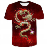 Pavasario vasaros vir&scaron;ūnės Vyri&scaron;ki didesnio dydžio drabužiai Dragon 3D Print mar&scaron;kinėliai Animal Tees O kaklo trumpomis rankovėmis vir&scaron;utiniai kvėpuojantys vyri&scaron;ki mar&scaron;kiniai S