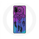Coque pour Samsung Galaxy S20 plus Attrape R&ecirc;ve Noir Fond Bleu et Violet