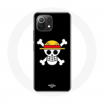 Coque pour Xiaomi Mi 11 Lite One Piece Manga Tete de Mort Fond Noir