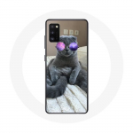 Coque pour Oppo A16 Chat avec Lunettes de vue violettes