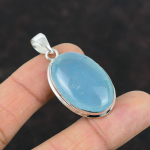 Akvamarino brangakmenio pakabukas Rankų darbo subtilūs papuo&scaron;alai 925 prabos sidabrinis pakabukas Eleganti&scaron;kas pakabukas Natūralaus akvamarino papuo&scaron;alai Sužadėtuvių dovanos