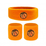 1 rinkinys Vaiki&scaron;kas sportinis galvos apdangalas Apyrankės rutulinis siuvinėjimas Tamprus, kvėpuojantis prakaitą sugeriantis berniukas, mergaičių, megztas krep&scaron;inio tinklinio rie&scaron;o apsauga geltona