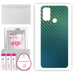 apgo Protective Skin Sticker for the back compatible with Oppo A11s, Wrap Film, Foil, Vinyl - Pattern Carbon Chameleon CAKA1