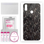 apgo Protective Skin Sticker for the back compatible with Realme 3 Pro, Wrap Film, Foil, Vinyl - Pattern Carbon Black Pixel