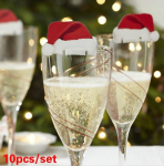 10 vnt / rinkinys Nauji kalėdiniai papuo&scaron;imai kepurės &scaron;ampano stiklo dekoras kartonas Noel dekoras