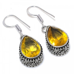Citrine Gemstone Handmade 925 Sterling Silver Jewelry Earring 1.42 r5s75