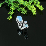 Natural Aqua Chalcedony Gemstone 925 Sterling Silver Gift Ring Size 10 z2d60