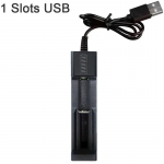 18650 akumuliatoriaus įkroviklis 1/2 lizdai, dvigubi, skirti 18650 įkrovimui 4,2 V įkraunamas ličio baterijos įkroviklis 1 Slots USB