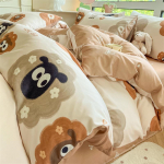 Keturių dalių grynos medvilnės mažų &scaron;viežių gėlių ra&scaron;to antklodės užvalkalo komplektas bendrabučio paklodei, trijų dalių patalynės komplektas 1.2m bed