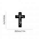 1 vnt. Geležies meno Tikėjimo kryžius Sienų menas Tinkamas dekoras bet kuriam kambariui Metalo sienų menas Namų dekoras Sienų dekoravimas Menas Siena tamsiai pilka spalva