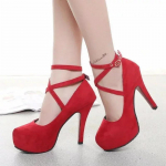 12CM Auk&scaron;ti Kulniukai Moterims 2024 Nauji Apvalaus Priekio Platforminiai Moteri&scaron;ki Auk&scaron;takulniai Su Sagtele Seksualūs Stiletto Auk&scaron;ti Moteri&scaron;ki Batai Zapatos De Mujer 34 raudona