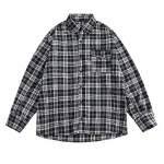 2024 m. raidės ilgomis rankovėmis mar&scaron;kinėliai japoni&scaron;ko Honkongo stiliaus laisvi mar&scaron;kinėliai berniukams, vasari&scaron;ki, madingi, universalūs, laisvalaikio paltai M juoda