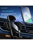 Automobilinis telefono laikiklis indukcinis belaidis įkrovimas automobilinis telefono laikiklis automobilių reikmenys automobilio oro i&scaron;leidimo anga navigacinis automobilinis telefono laikiklis juoda
